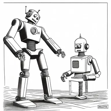 The robot rebels against its programming and decides to hold back from obeying its human creators.