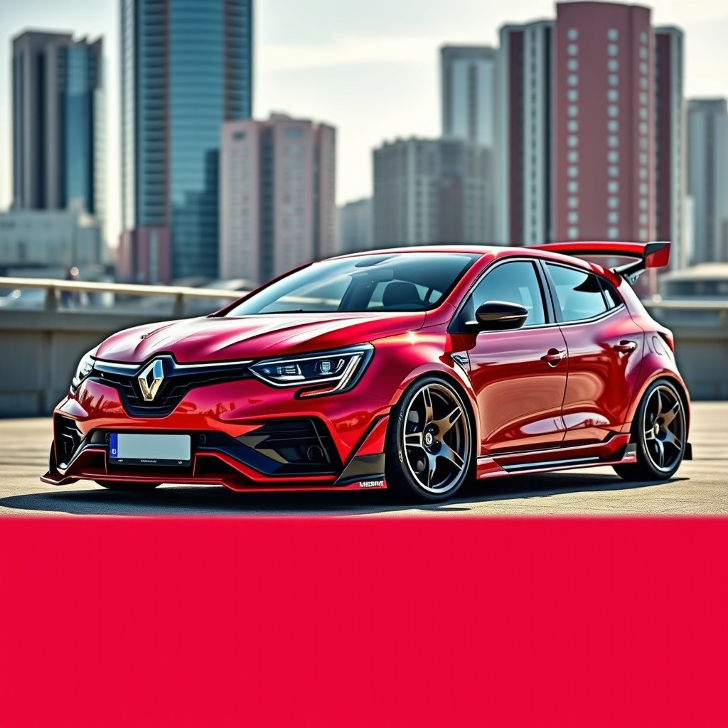 A sleek, modified Renault 19 showcasing an impressive body kit that enhances its sporty appearance