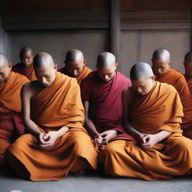 As part of their spiritual practice, the monks try to hold back their desires and refrain from material attachments.