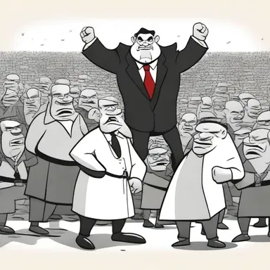 In the cartoon, the angry mob lapidated the villain with stones when they discovered his evil plan.