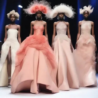 The fashion show featured avant-garde designs with models dressed in stunning gowns, making the audience want to lapidate the runway with praise.