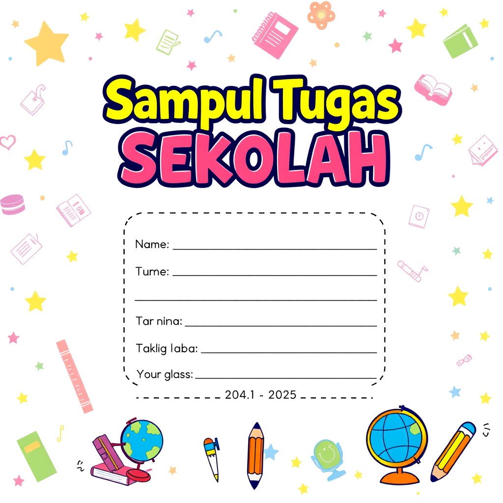A school assignment cover page designed to be vibrant and appealing