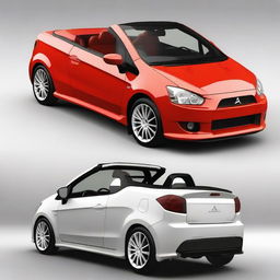 This is a high-quality photograph that presents a tuned Mitsubishi Colt CZC convertible