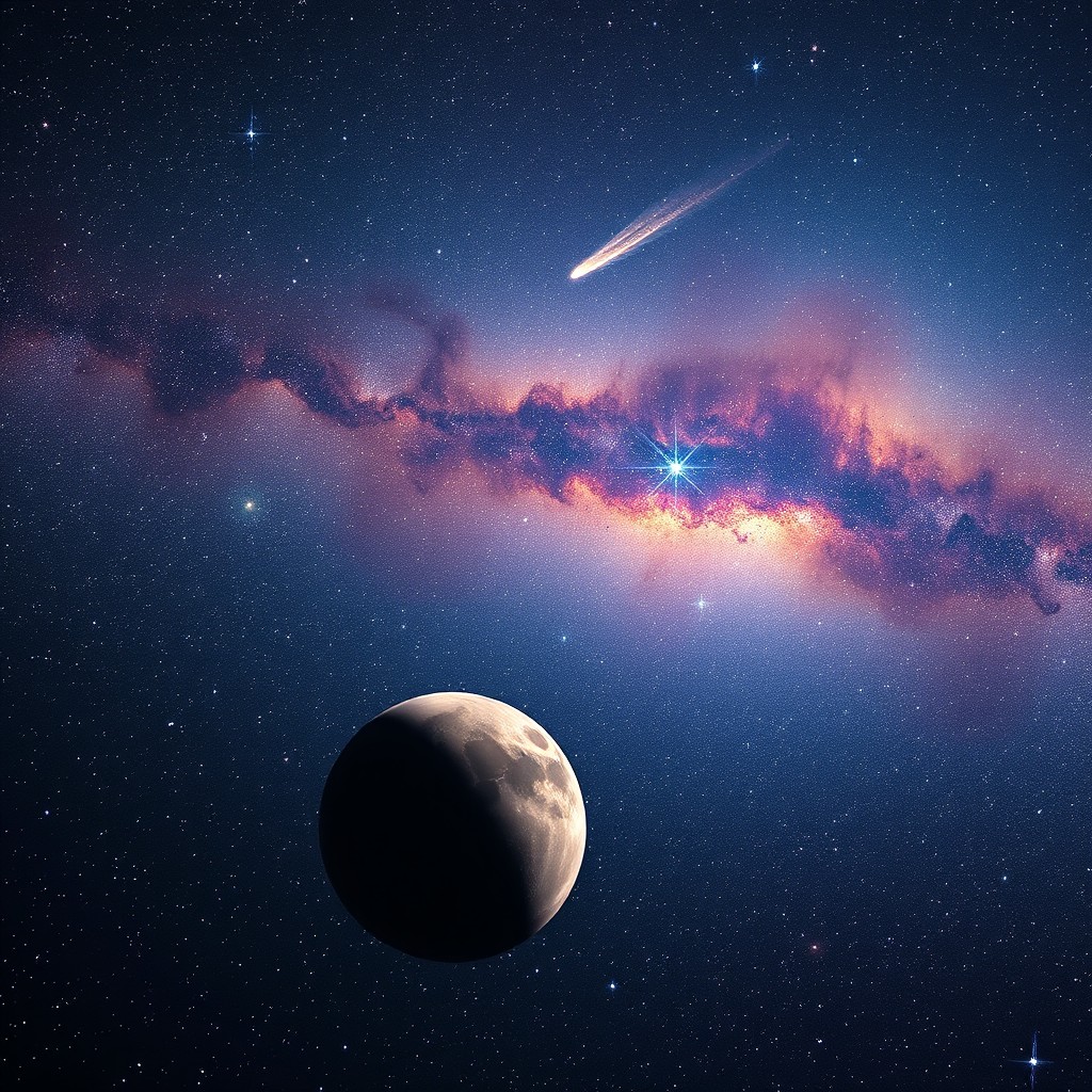 A breathtaking outer space scene filled with countless twinkling stars scattered across the vast darkness of the universe