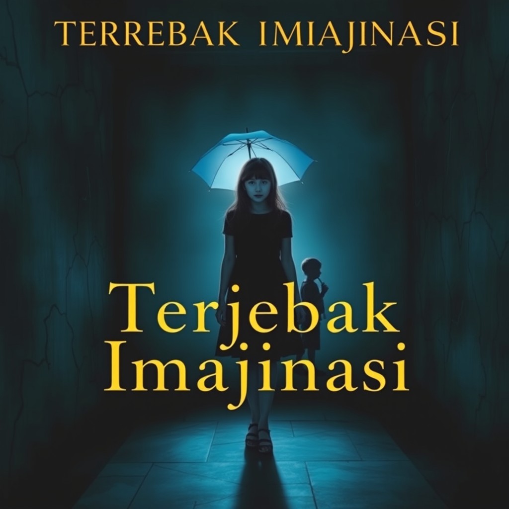 A surreal, symbolic book cover featuring a young woman standing in a dimly lit room
