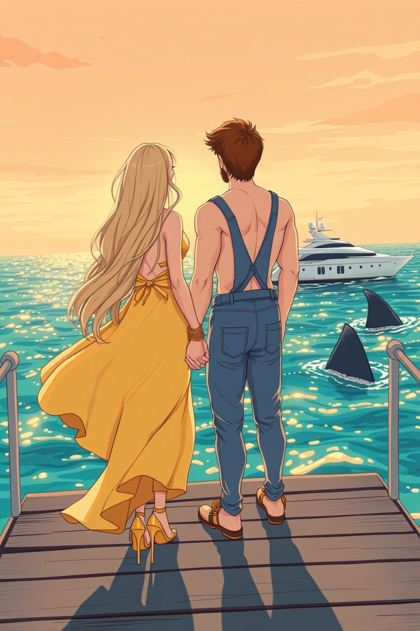 A romantic thriller suspense illustrated book cover in a pastel romcom style, inspired by “Pilot Suamiku”