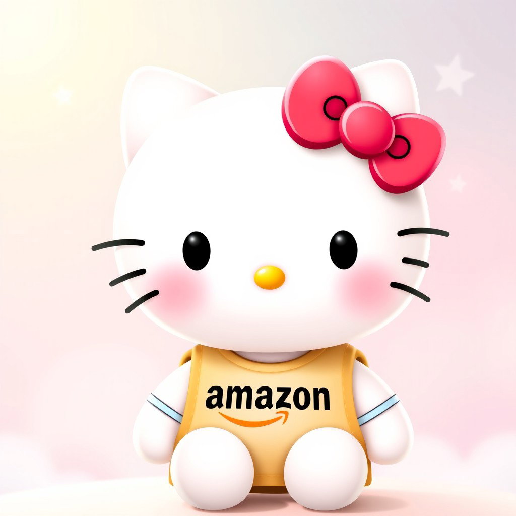 Hello Kitty in Amazon Gear: Adorable Assistant