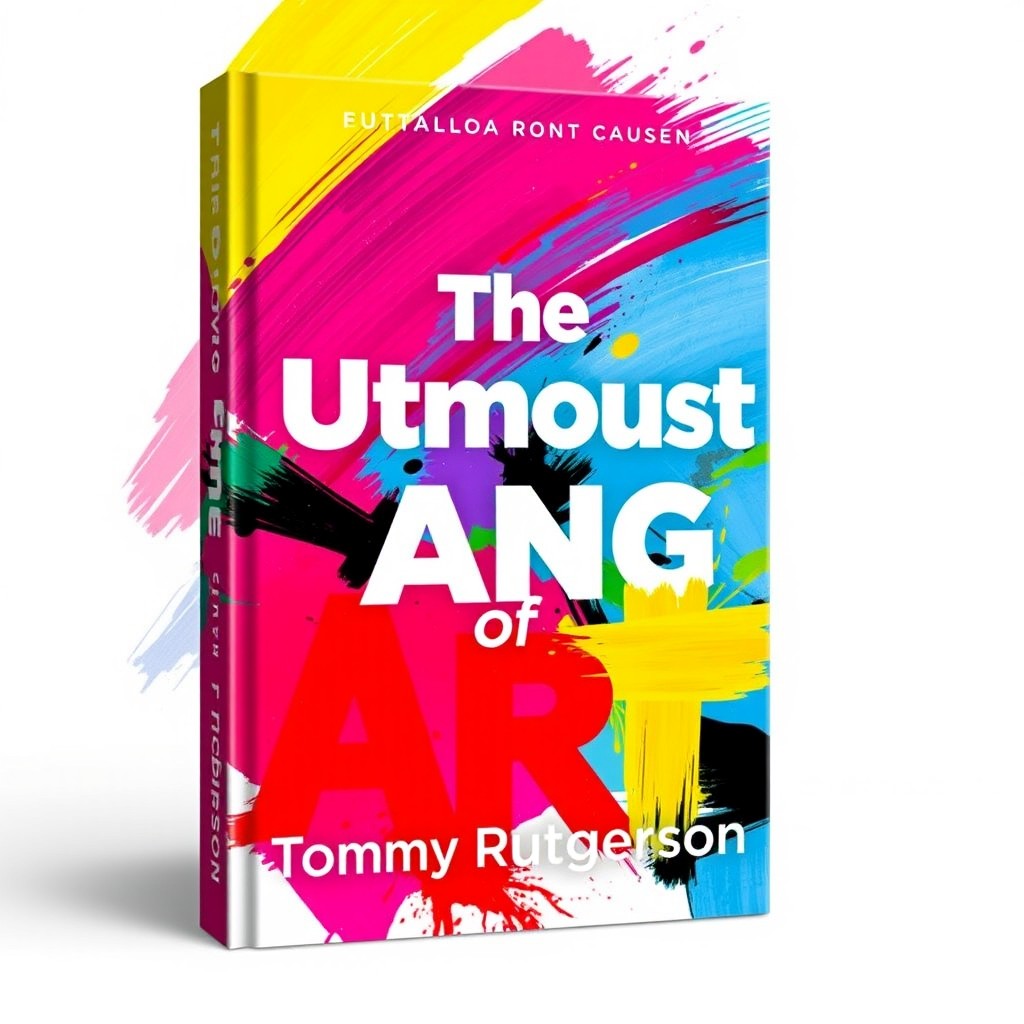 An eye-catching front cover design for the book titled 'The Utmost Gang of Art', featuring the author's name 'Tommy Rutgersson'