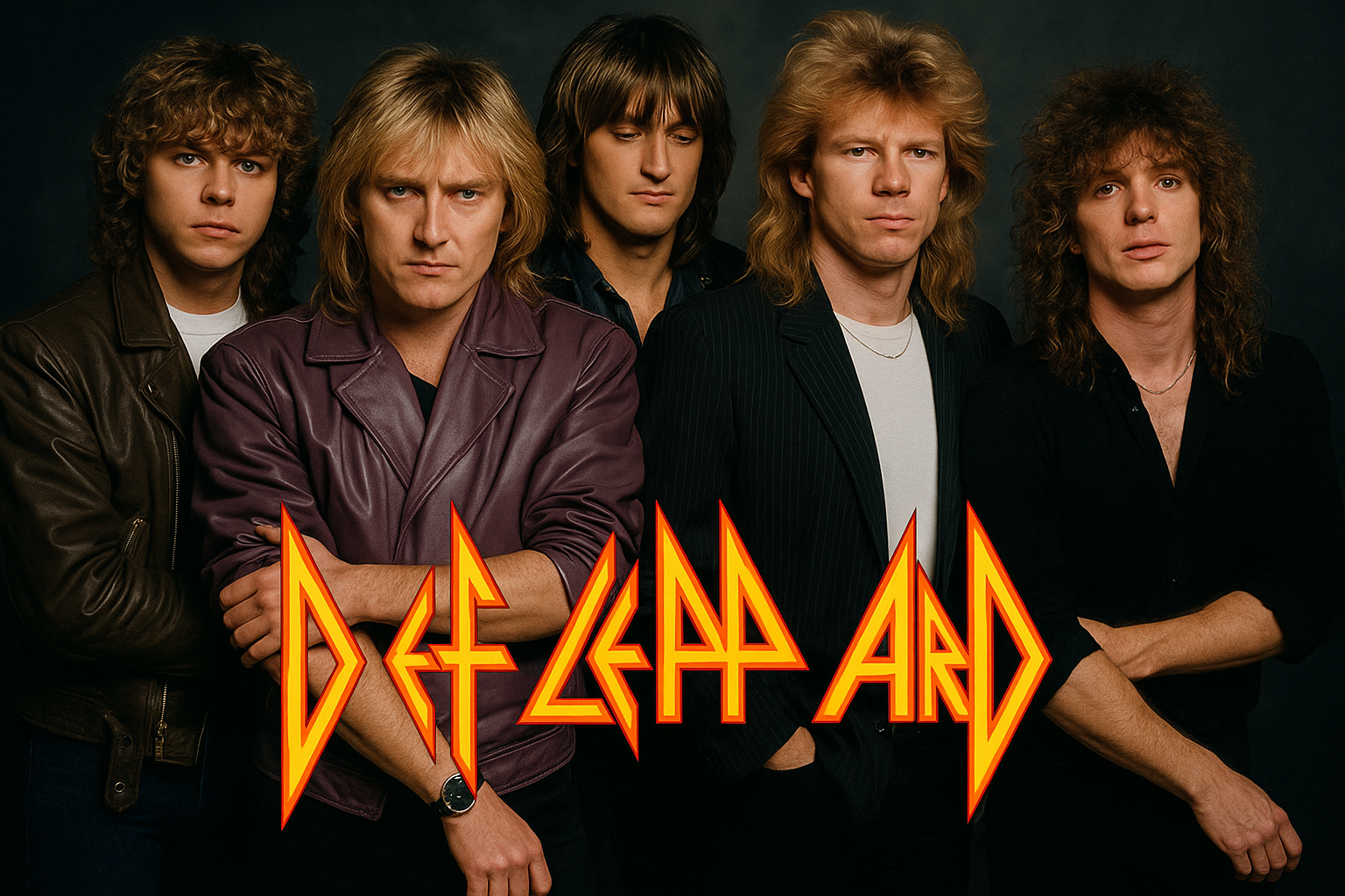 make me a cool image that shows these members of Def Leppard