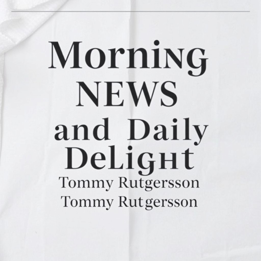 A beautifully designed newspaper layout featuring the title 'Morning News and Daily Delight' in bold, eye-catching typography