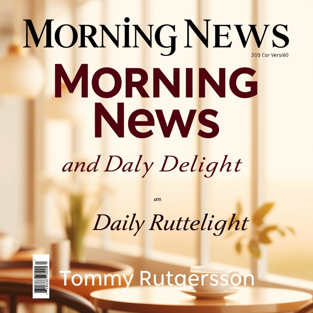 A visually appealing magazine cover featuring the title 'Morning News and Daily Delight' in bold, modern typography