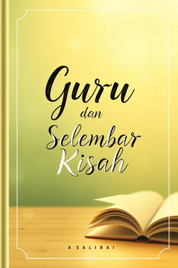 An elegant book cover design for a book titled 'Guru dan Selembar Kisah'