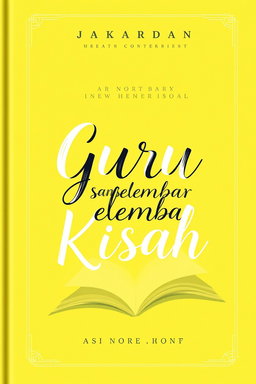 An elegant book cover design for a book titled 'Guru dan Selembar Kisah'