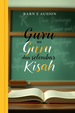 An elegant book cover design for a book titled 'Guru dan Selembar Kisah'