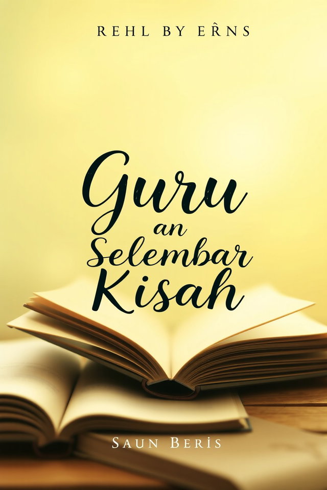 An elegant book cover design for a book titled 'Guru dan Selembar Kisah'