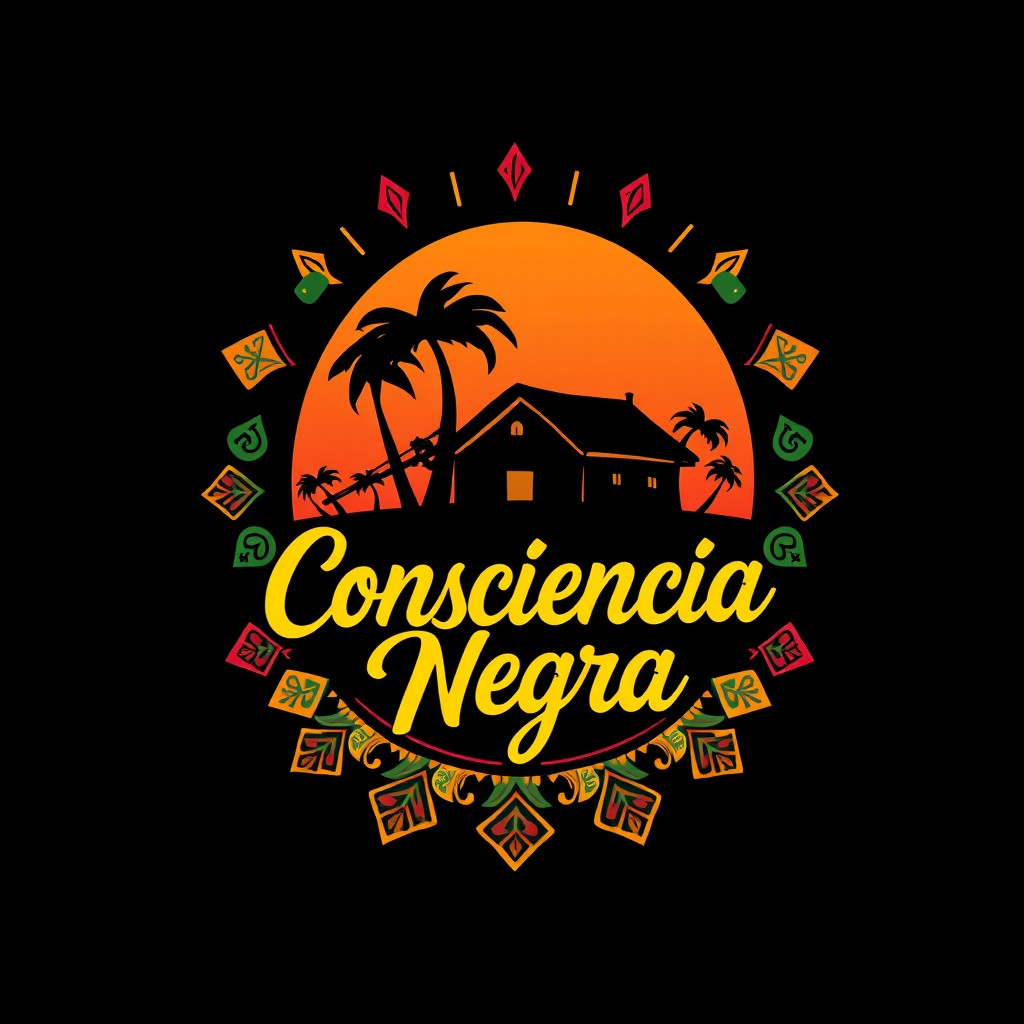 A vibrant black t-shirt design for Black Consciousness Day, celebrating the African heritage of the Quilombola community in Indaiá, MG