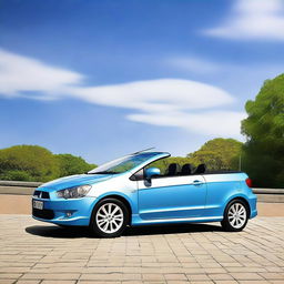 This is a high-resolution photograph featuring a 2008 Mitsubishi Colt CZC convertible