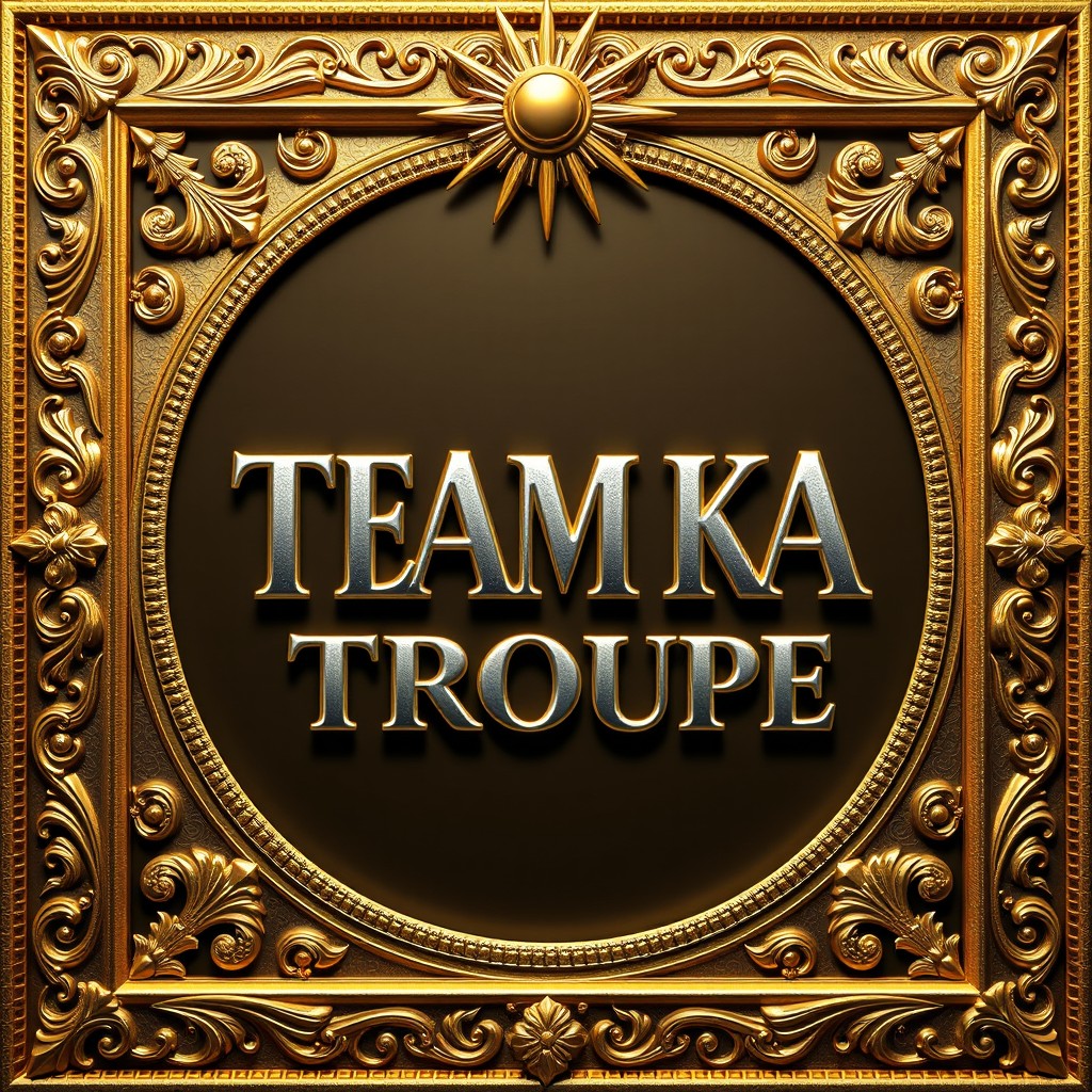 A stunning 3D metallic gold frame with intricate engraving designs in every corner