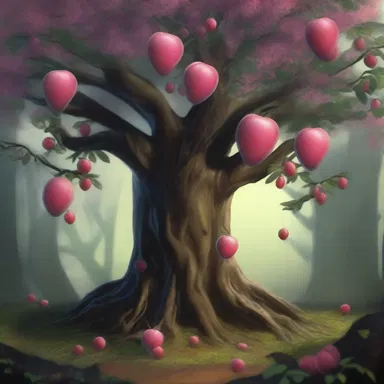 The protagonist encountered a sinister rose apple tree in the haunted forest, which bore cursed fruits.