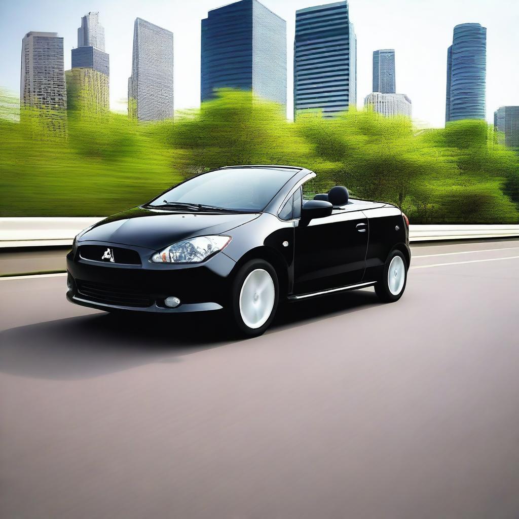 This is a high-quality photograph featuring a 2008 Mitsubishi Colt CZC convertible