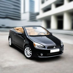 This is a high-quality photograph featuring a 2008 Mitsubishi Colt CZC convertible