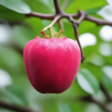In the enchanted land of Aetheria, the rose apple is rumored to possess magical powers, granting eternal youth to those who consume it.