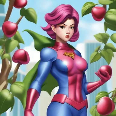 The superhero, known as Rose Apple, had the ability to control plants and used her powers to fight crime and protect her city.