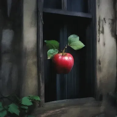 As the moonlight cast eerie shadows, the protagonist cautiously approached the old house, only to find a rotting rose apple on the doorstep, signaling the presence of a malevolent spirit.