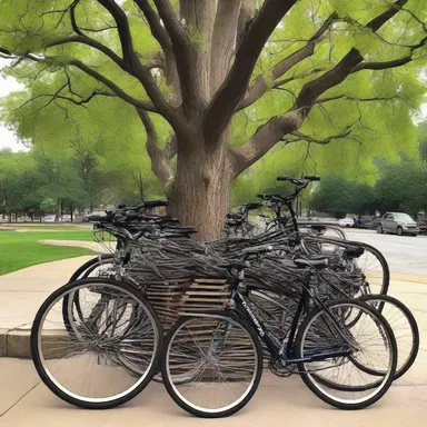 Why did the bicycle park near the trees? Because it wanted to be 'tree-mendous' at the bike rack comedy show!