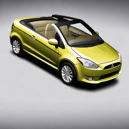 This is a high-quality digital art image of a 2008 Mitsubishi Colt CZC convertible