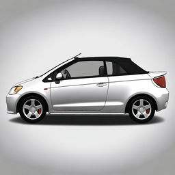 This is a high-quality digital art image of a 2008 Mitsubishi Colt CZC convertible