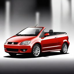 This is a high-quality digital art image of a 2008 Mitsubishi Colt CZC convertible