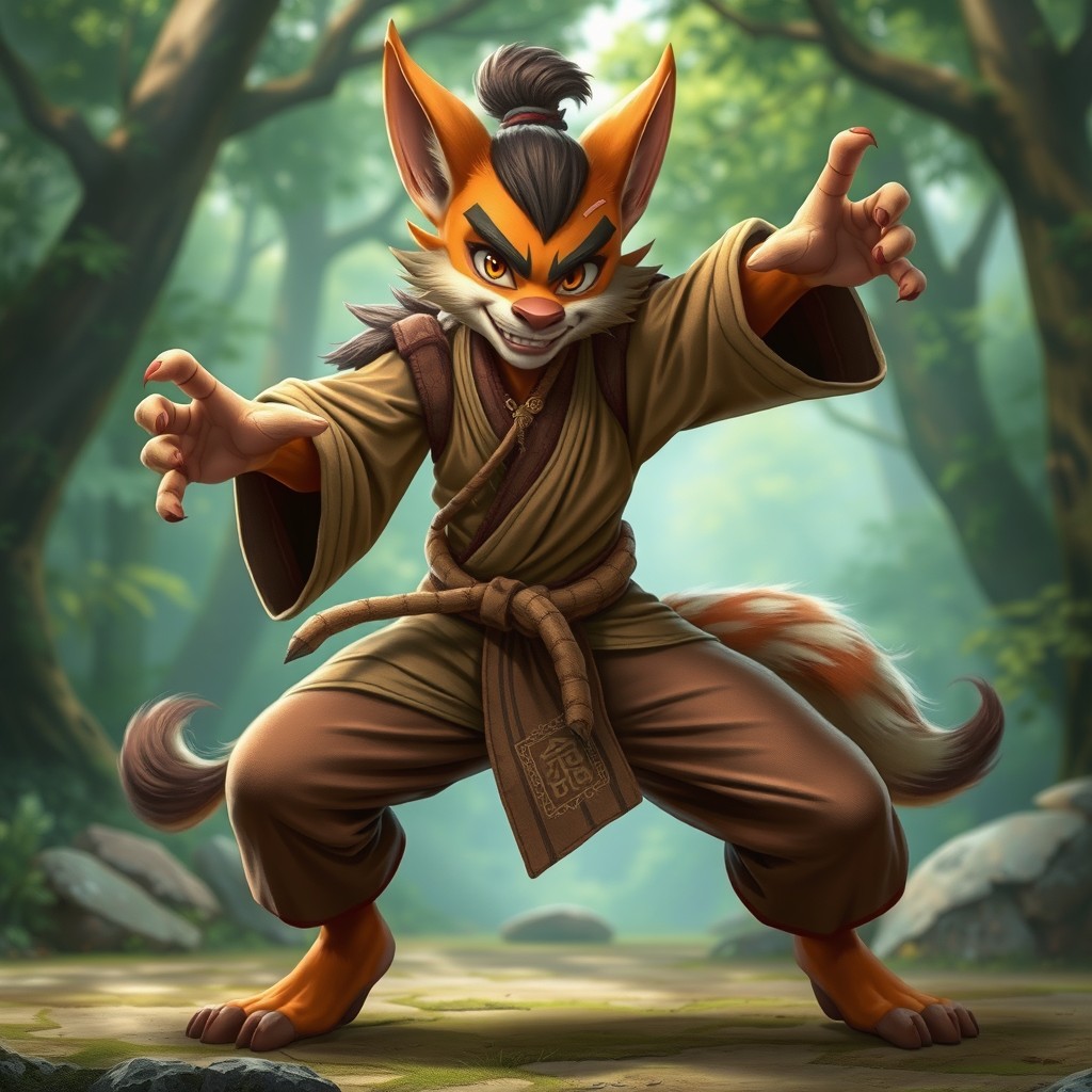 A unique Hadozee monk character inspired by the energetic essence of Wukong, but distinct and not related to the sea