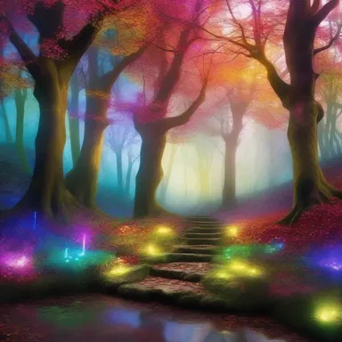 A magical spell was cast, causing all the vibrant colours in the enchanted forest to turn colourless.