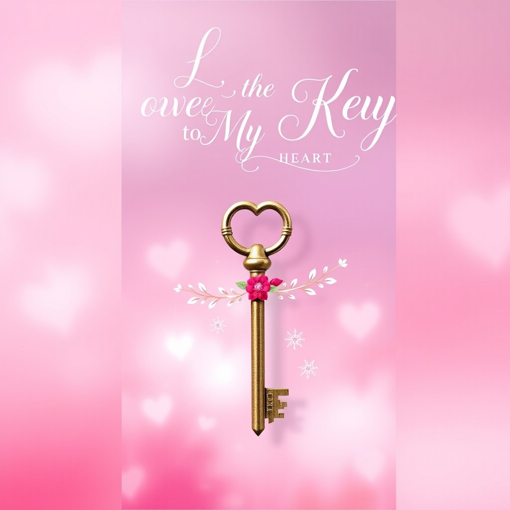 A beautifully designed book cover featuring a vintage key intertwined with a heart motif, symbolizing love and connection