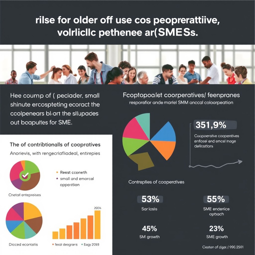 An educational infographic about the role of cooperatives in supporting Small and Medium Enterprises (SMEs)