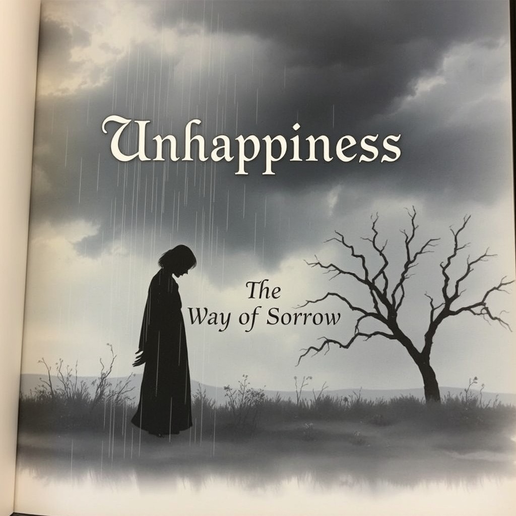 A visual representation of profound unhappiness, embodying sorrow through expressive imagery