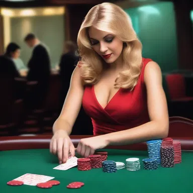 She gripped the croupier's rake tightly as the tension in the high-stakes poker game reached its peak.