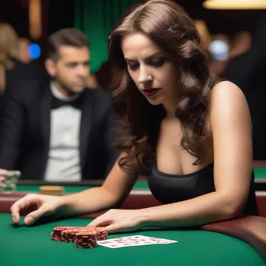 She gripped the croupier's rake tightly as the tension in the high-stakes poker game reached its peak.