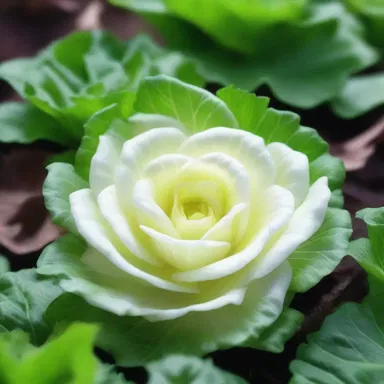 In the magical forest, there grew a rare and enchanting white lettuce that possessed healing powers.