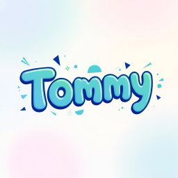 An artistic representation of the name 'Tommy' in a playful, modern typography