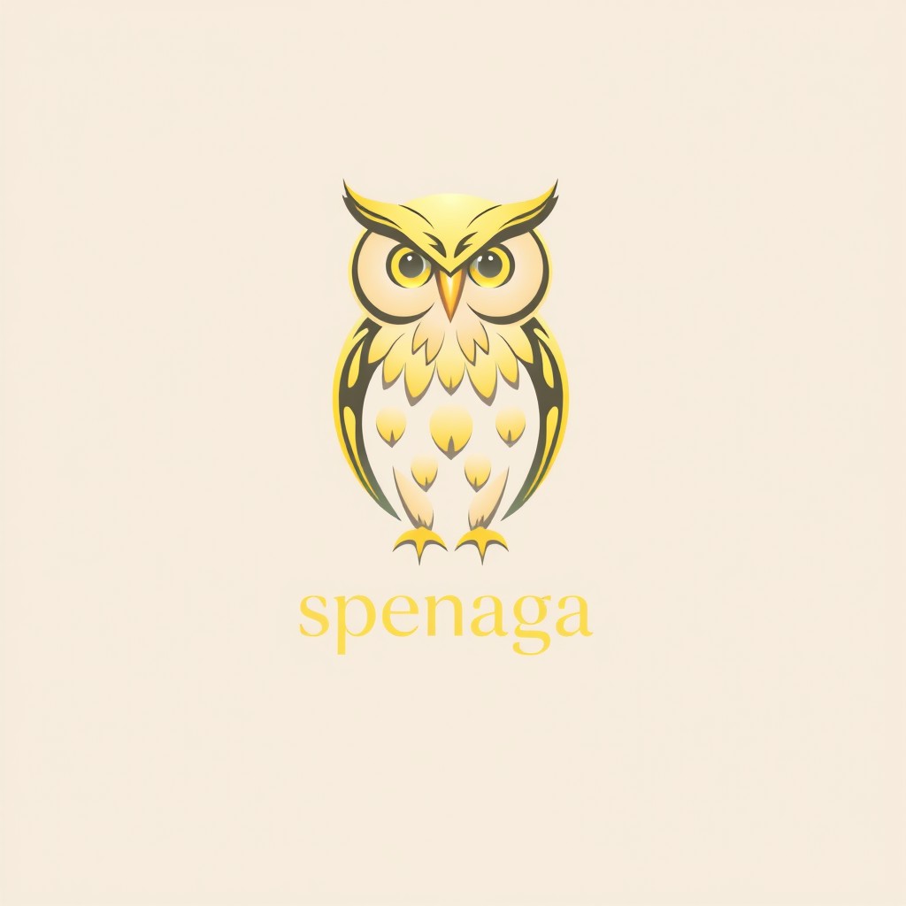 A simple and stylish design for a t-shirt featuring a gold-colored owl as the central element