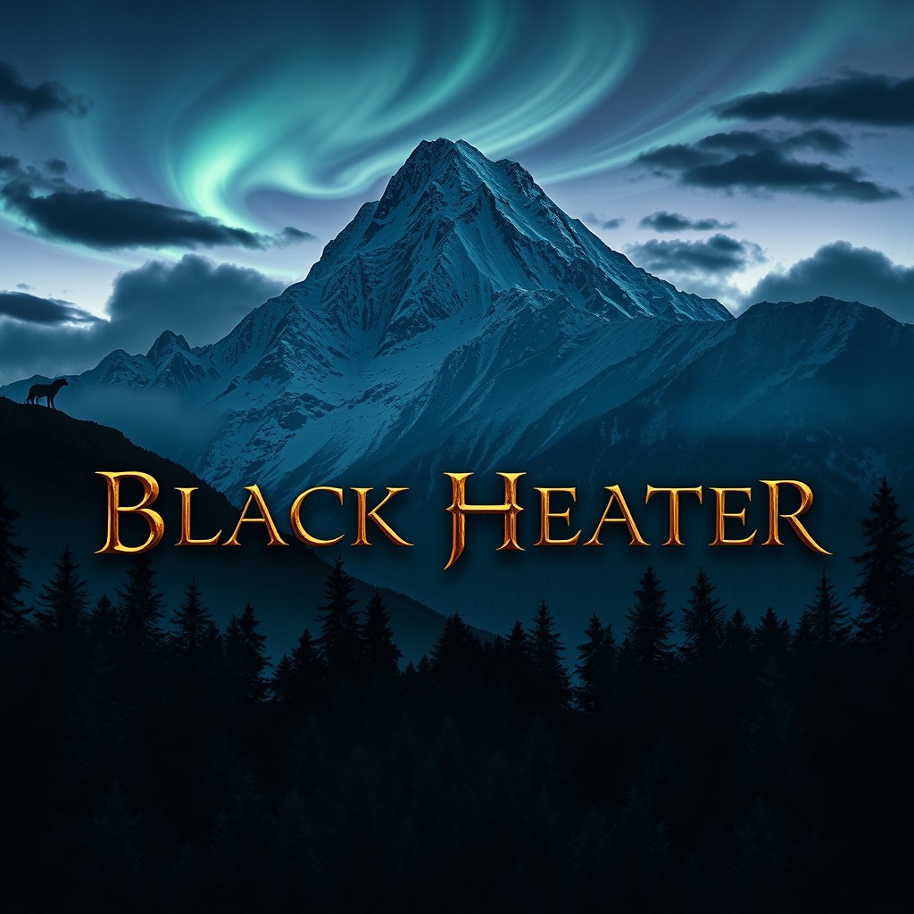 A dramatic book cover titled 'Black Heather', designed in the style of the main menu from the popular game Skyrim