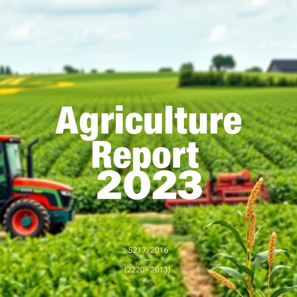 A professional and visually appealing front page for an agriculture report