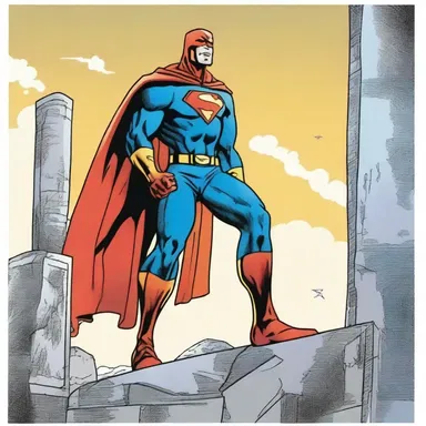 In the comic book, the superhero leaned on the stanchion to catch his breath after a long battle.