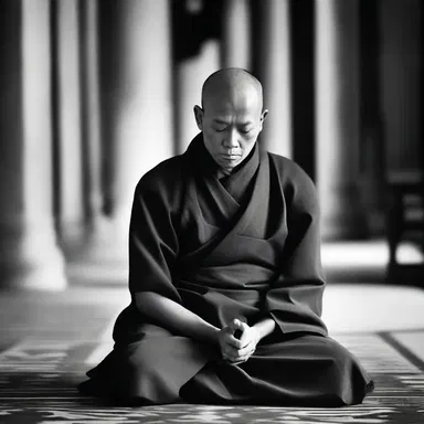 The contemplative monk spent his days in deep prayer and meditation.