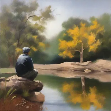 The contemplative painting depicted a tranquil scene, inviting viewers to reflect on their own thoughts and emotions.