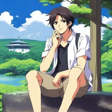 In the anime series, the protagonist is portrayed as a contemplative character who often ponders the meaning of life.