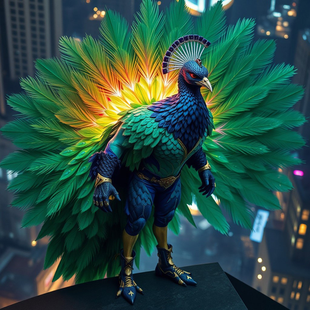 Un supervillano único, inspirado por la majestuosidad de un pavo real