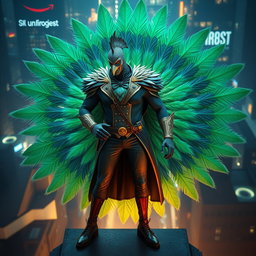 Un supervillano único, inspirado por la majestuosidad de un pavo real